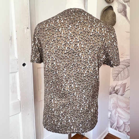 MONCLER ANIMAL PRINT MAGLIA TEE SZ M BLACK BROWN AUTHENTIC COTTON UNISEX - Picture 3 of 9